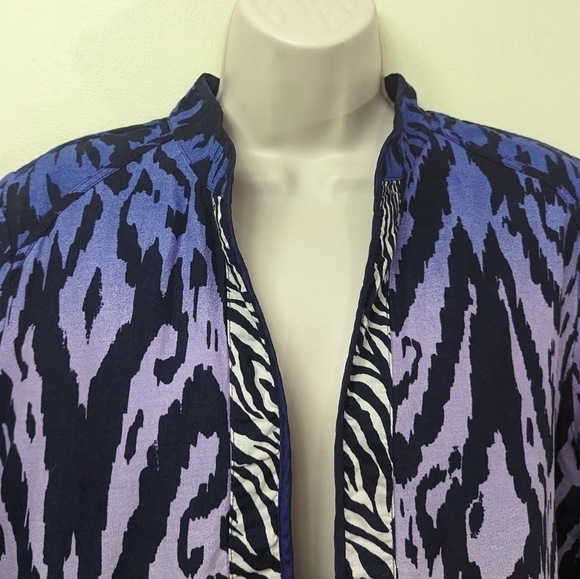 Chico's Ombre Tiger Stripe Blazer Sz 1/M - Picture 3 of 10